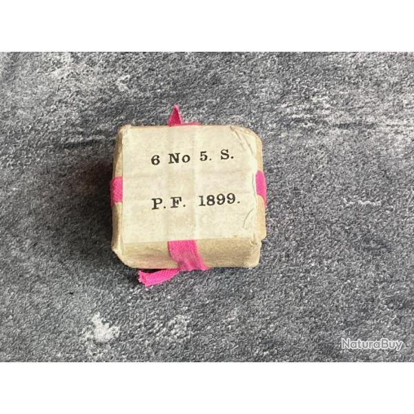 Paquet de cartouches 9.4 mm pour Revolver Hollandais Mle 1874 - paquet ferm� et dat� de 1898