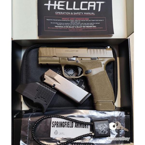 Pistolet SPRINGFIELD ARMORY mod. HELLCAT PRO OSP FDE - Cal. 9x19 - 2 chargeurs (Occasion, TBE g�n�ra