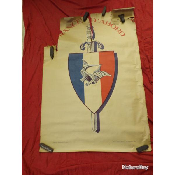 affiche  l�gion Fran�aise Combattants P�tain Vichy 1941 WW2 �tat fran�ais abim�e section Vienne 38