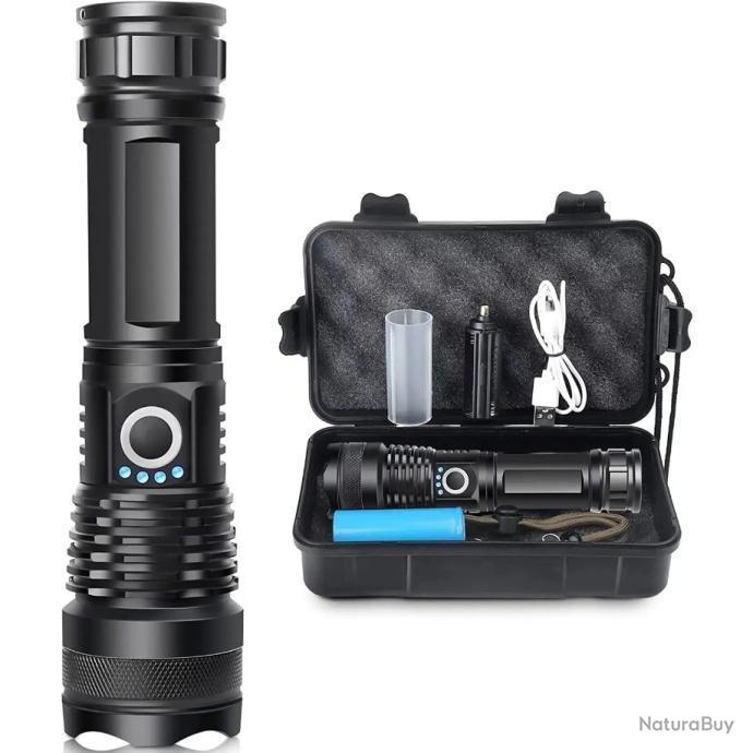 Lampe Torche Tactique LED XHP70.2 - 20000 Lumens 5 Modes Éclairage Batterie Étanche IP67 Zoom enchè - Lampes (14231753 Lampe Torche Tactique LED XHP70.2 - 20000 Lumens 5 Modes Éclairage Batterie Étanche IP67 Zoom enchè - Lampes (14231753