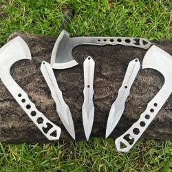 Set de lancer - couteaux & hachettes acier 440 ench&egrave;re