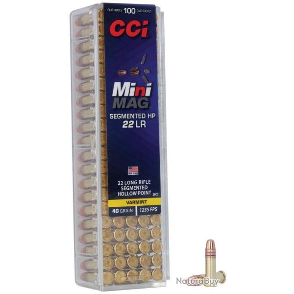 Balles CCI Calibre 22LR Mini Mag 40 Grains Segmented HP