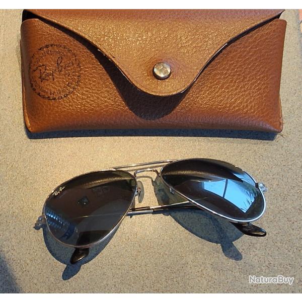 ?AY BAN AVIATOR M�tal verre grav�  B,L  tr�s  belle occasion d?avoir une l�gende  chasse p�che voile