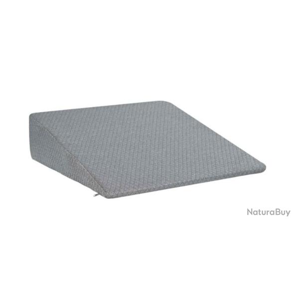 Coussin coin mousse m�moire polyester gris 69x64x19 cm soutien ergonomique