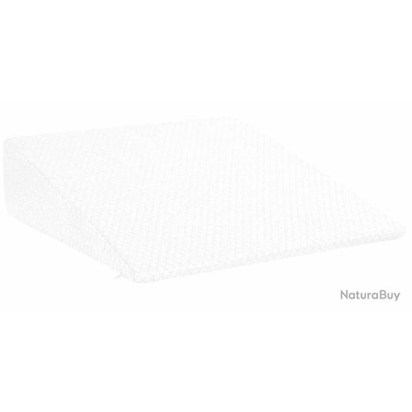 Coussin coin mousse m�moire polyester blanc 69x64x19 cm soutien ergonomique