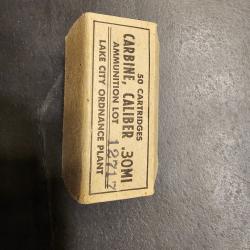 Authentique boite munition calibre 30m1Seconde guerre