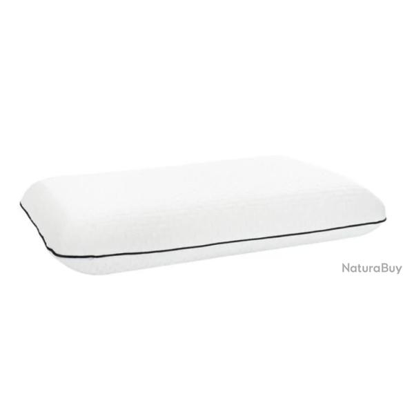 Coussin sommeil mousse m�moire gel rafra�chissant blanc 30x50x9 cm soutien cervical