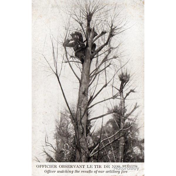CPA - Officier observant le tir de nos pi�ces -N�7468
