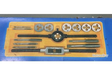 Lot De Filières Et Tarauds Anciens - Tailles 7, 9 Et 11 Mm - Pour Mécanique Outillage