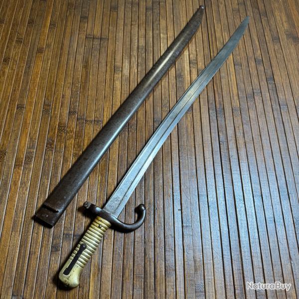 BA�ONNETTE SABRE CHASSEPOT 1866  MANUFACTURE IMP�RIALE DE TULLE 1870 GUERRE 1870-71