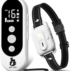 Collier de Dressage pour Chien, sans Choc, Collier Electrique pour Chien Port&eacute;e 1000 m (3300 ft), 4