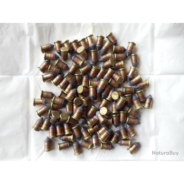 Lot d'une centaine de cartouches en calibre 22LR double culot ( bosquette )