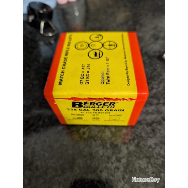 Ogives BERGER .338 elite hunter 300gn