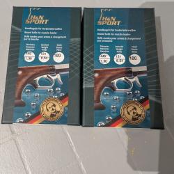 2 bo&icirc;tes de 100 balles rondes HN sport .445 131gn