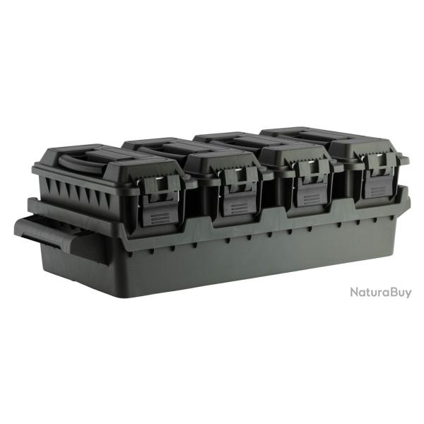 Set 4 caisses � munitions avec bac de transport - SET 4 CAISSES A MUNITION .30 + SUPPORT TRANSPORT