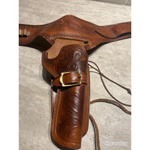 Ceinture holster en cuir