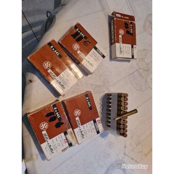 Cartouches de chasse 8x64s 5 bo�tes compl�tes