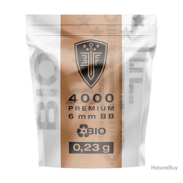 BILLES BBS 6MM ELITE FORCE BIO BLANCHE 0.23G SACHET X4000