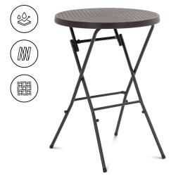 Table de jardin pliante 79 x 79 x 110 cm 75 kg pour l'int&eacute;rieur et l'ext&eacute;rieur noir acier poly&eacute;thyl