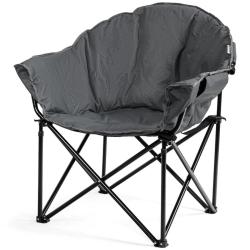 Chaise pliante grand format 62 x 62 x 90 cm assise ergonomique et porte-gobelet style camping en ox