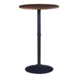 Table haute ronde Vantaa acier MDF 100 x 60 cm noir effet noyer 03_0011086