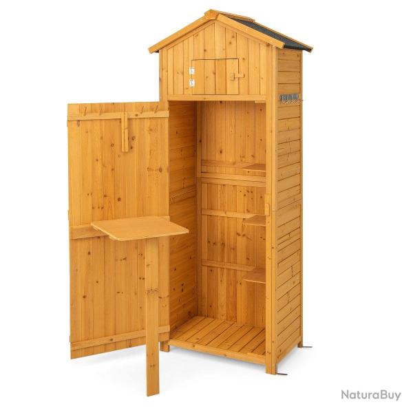 Abri de jardin en bois imperm�able 75 x 50 x 180,5 cm avec espace de rangement et table pliable en
