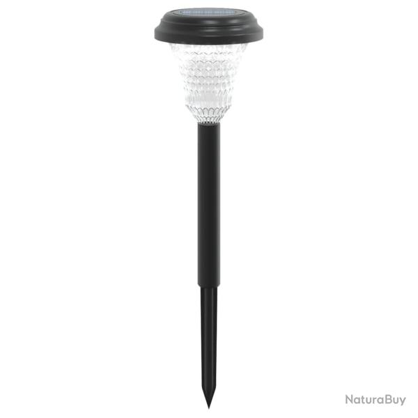 Lot de 12 lampes solaires d'all�e design moderne ext�rieur 8,5 x 31 cm en PS noir 02_0056663