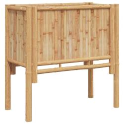 Jardini&egrave;re moderne ext&eacute;rieur jardin 70 x 35 x 70 cm avec design &eacute;pur&eacute; et pratique en bambou marron