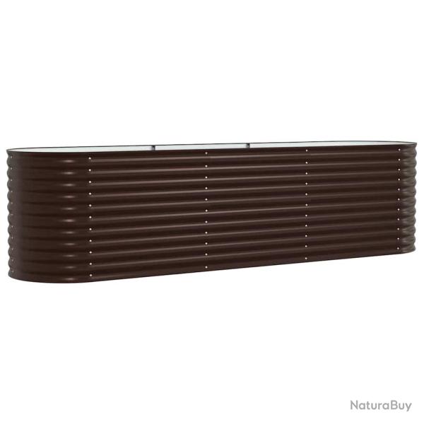 Jardini�re sur�lev� minimaliste moderne 320 x 80 x 81 cm pour fleurs durabilit� en acier marron 02_
