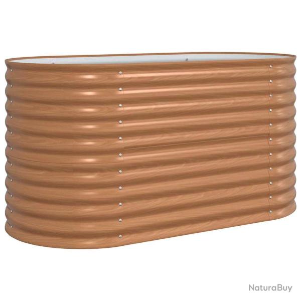 Jardini�re sur�lev� moderne ext�rieur 160 x 80 x 81 cm durable minimaliste chic en acier marron 02_