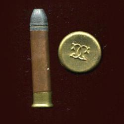 7 mm Flobert Extra long  - TRES RARE cartouche de 7 m avec &eacute;tui de 30 mm - matquage en relief : GG