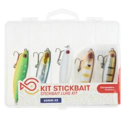 Kit Poissons Nageurs SRT Stickbait 8cm Flottant 8g Par 5