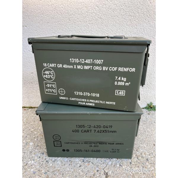 Lot de 2 caisses � munitions vides