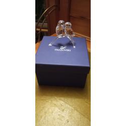 Couple de chouettes branch&eacute;es Swarovski