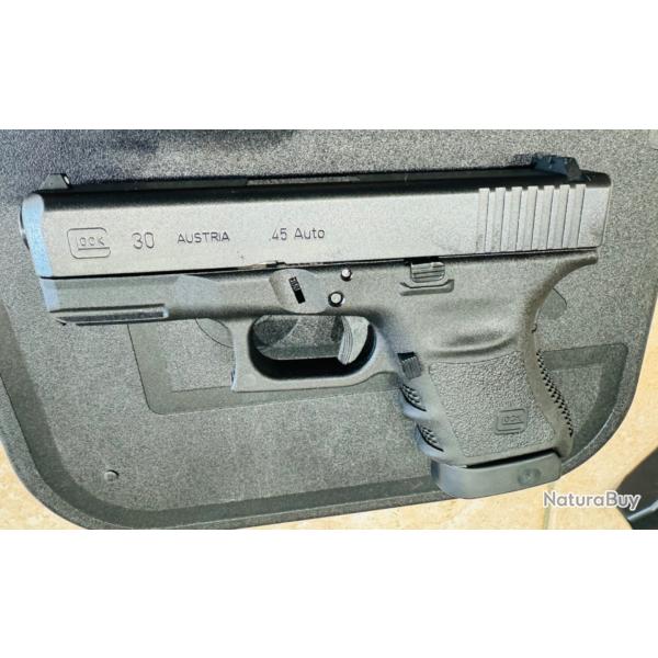 Glock mod 30 cal 45 ACP + cartouches
