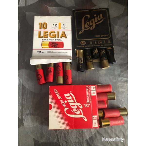 3 bo�tes de 10 cartouches cal 12 ,Legia high speed, browning,  plombs . ,4 ,5,8    36 gr