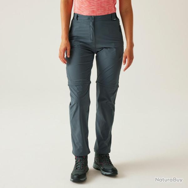 Pantalon Convertible de Rando Femme Regatta Anti Insect Travel Light Z O Trousers II Gris