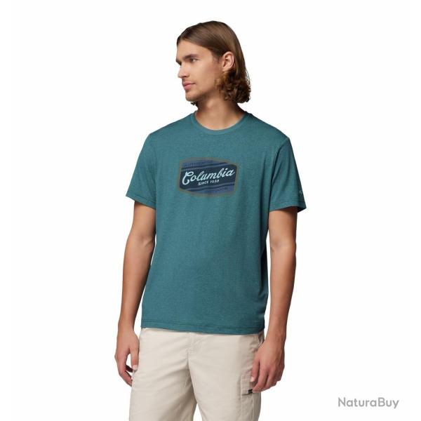 Tee Shirt de Randonn�e Homme Columbia Parsons Point SS Graphic Tee Bleu