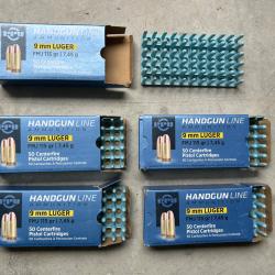 Lot de 5 bo&icirc;tes vides de munitions PPU 9 HANDGUN LINE AMMUNITION