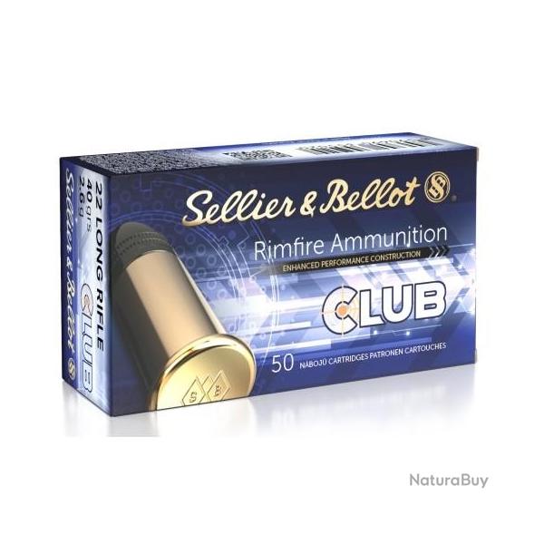 Munitions SELLIER & BELLOT club cal.22lr 40gr 2.56g par 50
