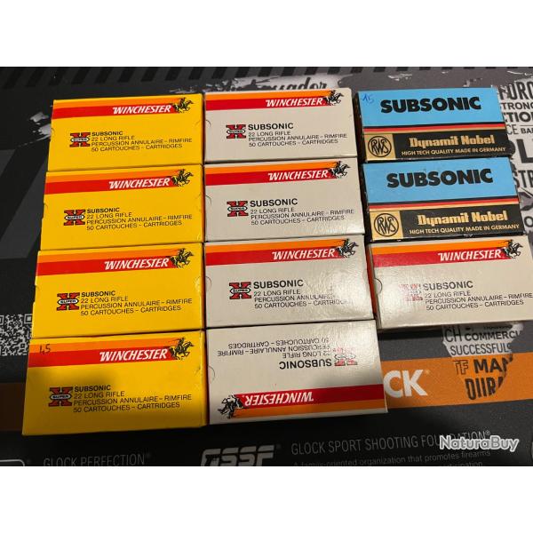 ENCHERES 1� - LOT DE 510 MUNITIONS 22LR SUBSONIC