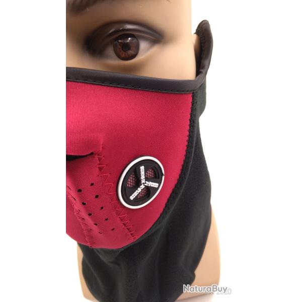 Cagoule/masque demi visage - Rouge/bordeaux & Noir