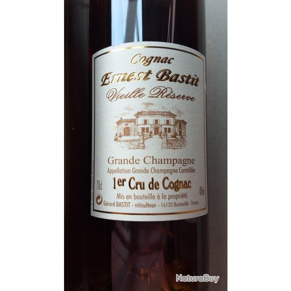 COGNAC VIEILLE R�SERVE  Grande CHAMPAGNE  BASTIT ERNEST 70CL ancien intact une l�gende