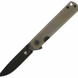 Couteau CobraTec Rook Lame Acier VG-10 Manche Black Titane Liner Lock CBTBJKVGBK