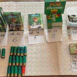 Lot de 157 cartouches calibre 16