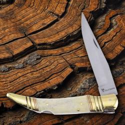 Couteau Hen & Rooster Toothpick Lame Acier 1.4116 Manche Os Blanc Lisse Lockback HRI5044SB5