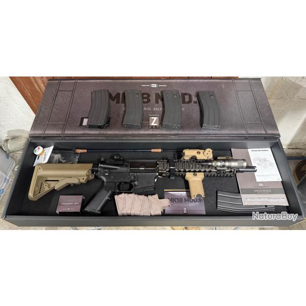 Tokyo Marui MK18 MWS GBBR + 5 chargeurs + upgrades Angry Gun / Wii tec / SP System