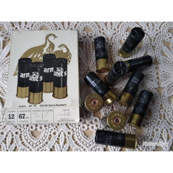 10   CARTOUCHES DE COLLECTION ARMUN�TS cal 12 DANS LEUR BOITE D'ORIGINE