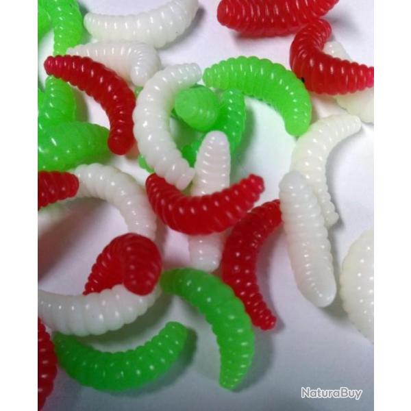 M�lange de 30 Leurres asticot souple - 22mm