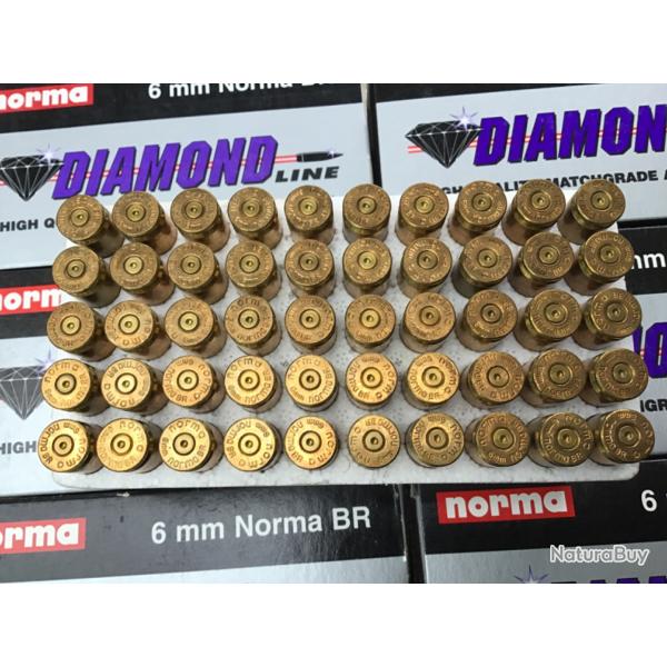Douilles (�tuis) NORMA 6 BR tir�es 1 fois